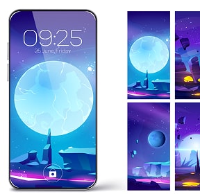 Phone with wallpappers